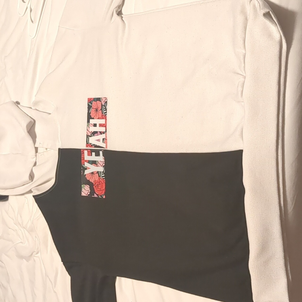 Shein, XL, sweatshirt, white and black